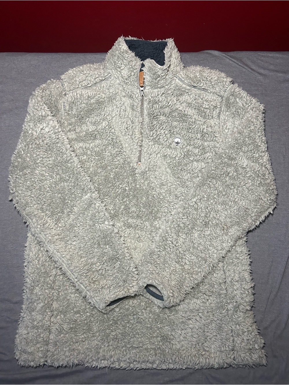 Women's Plush Half-Zip Sherpa Pullover - Cream